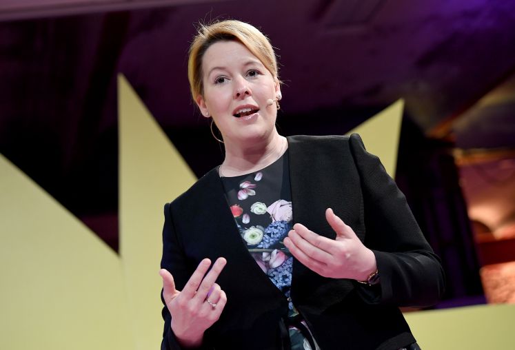 Familienministerin Franziska Giffey spricht am 7. Mai auf dem Internet-Kongress Re:publica in Berlin 