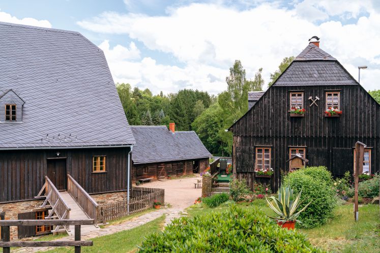 Blick auf das alte Pochwerk in Schneeberg