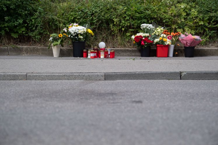 Blumen am Tatort in Stuttgart