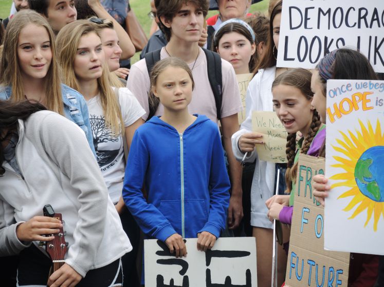 Greta Thunberg bei einem Klimastreik vor dem Weißen Haus 
