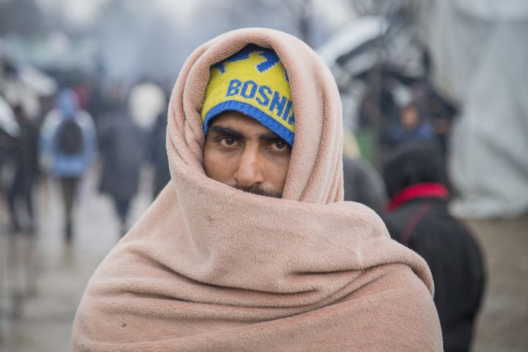 Ein Flüchtling im bosnischen Lager Vucjak 