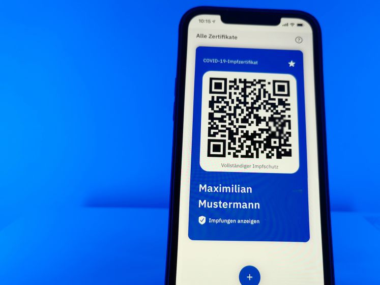Screenshot der neuen CovPass-App