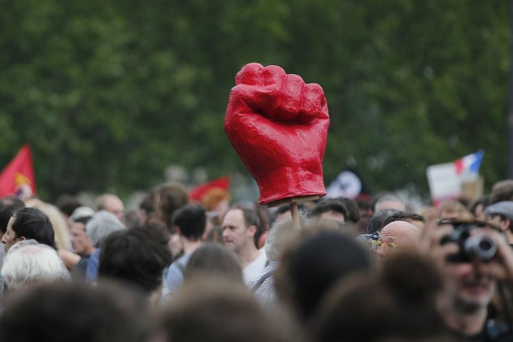 Demonstranten in Paris im Mai 2018