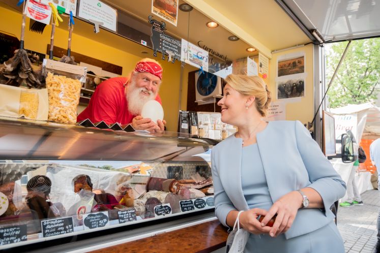 Franziska Giffey im Wahlkampf / dpa