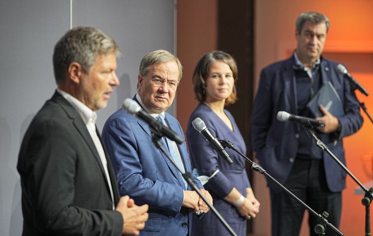 Robert Habeck, Armin Laschet, Annalena Baerbock und Markus Söder