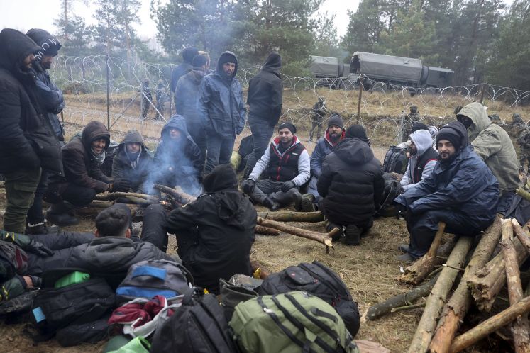 Flüchtlinge an Grenze