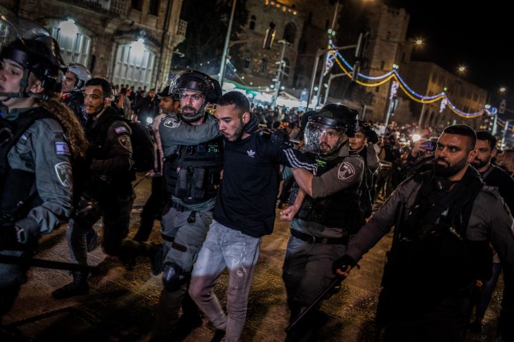 Randalierer am Jerusalemer Damaskustor