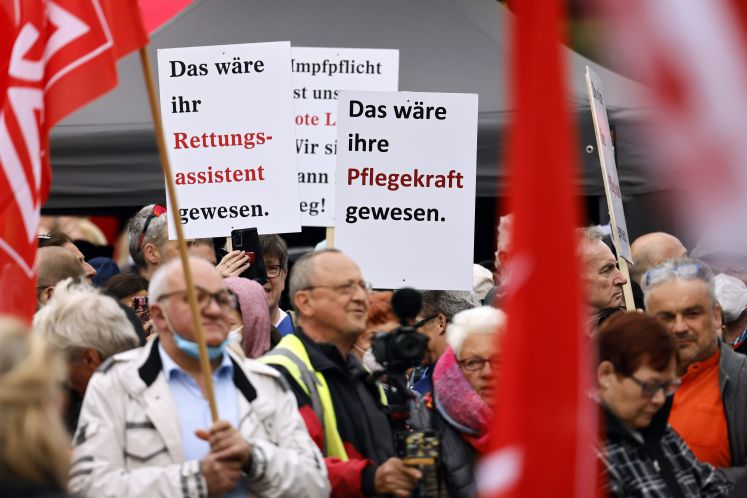 Demo gegen Impfpflicht für Pflegeberufe