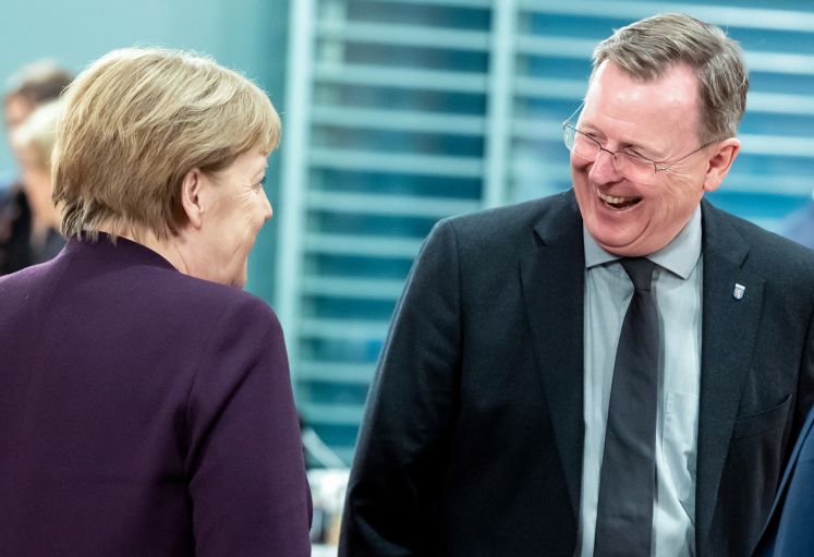 Bundeskanzlerin Angela Merkel (CDU) und Bodo Ramelow (Die Linke)