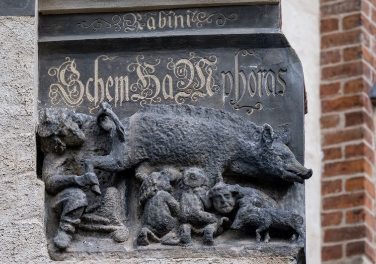 Die sogenannte Judensau an der Stadtkirche Wittenberg