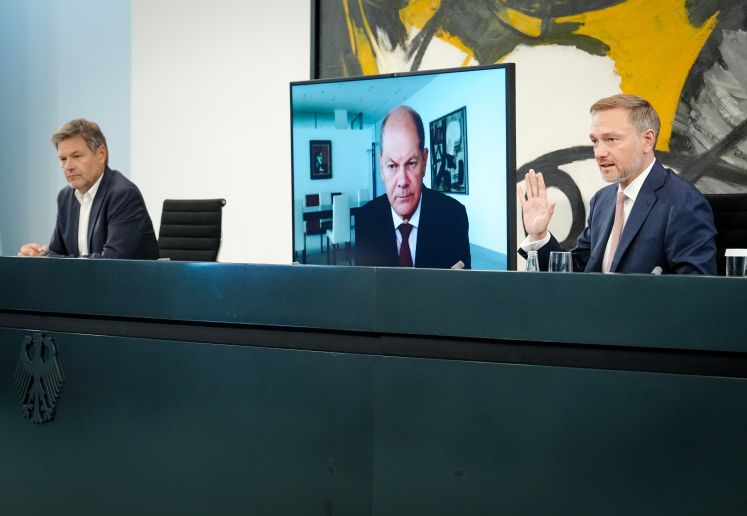 Robert Habeck, Olaf Scholz und Christian Lindner