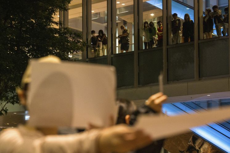 Sinnbild der Corona-Proteste in China: das weiße, leere Blatt Papier