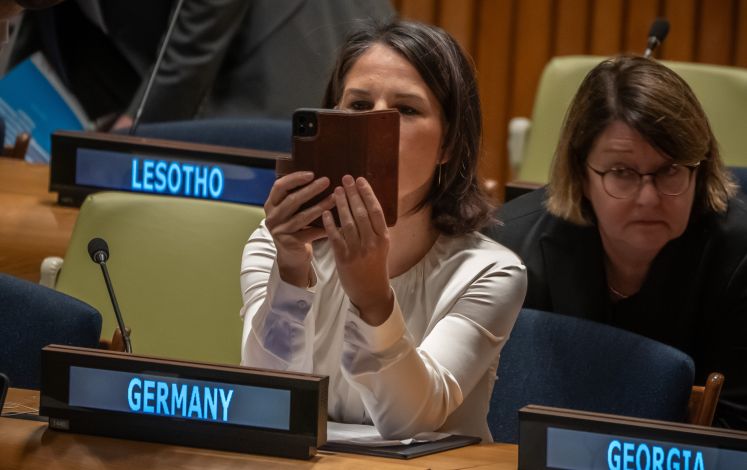 Annalena Baerbock bei der UN / dpa
