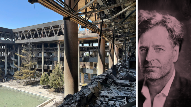 Der beschädigte Hauptsitz des staatlichen iranischen Fernsehens