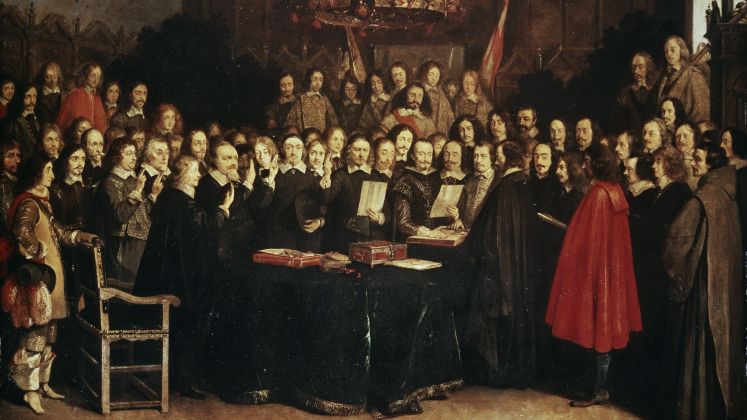 Gemälde „Der Friedensschwur von Münster“ von Gerard ter Borch