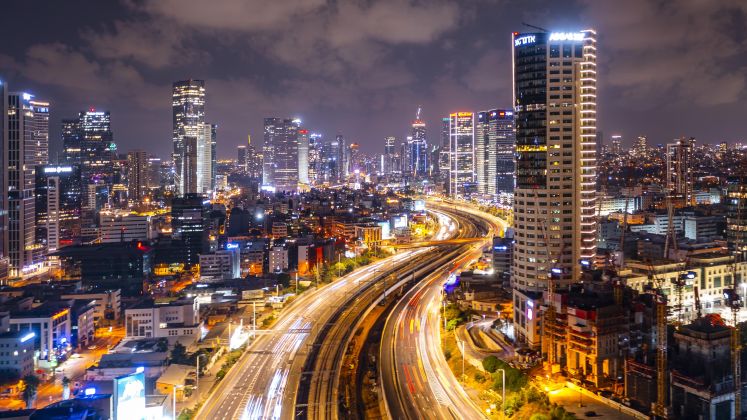 Nachtansicht von Tel Aviv