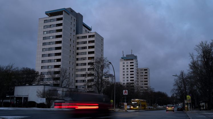 Straße in Lichterfelde während des Stromausfalls