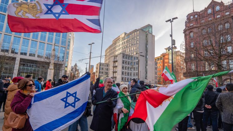 Demo in Manchester für die Demonstranten im Iran