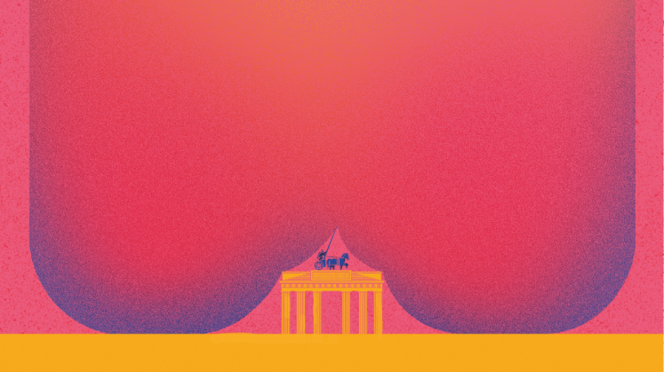 Brandenburger Tor, eingehüllt in einer Blase.