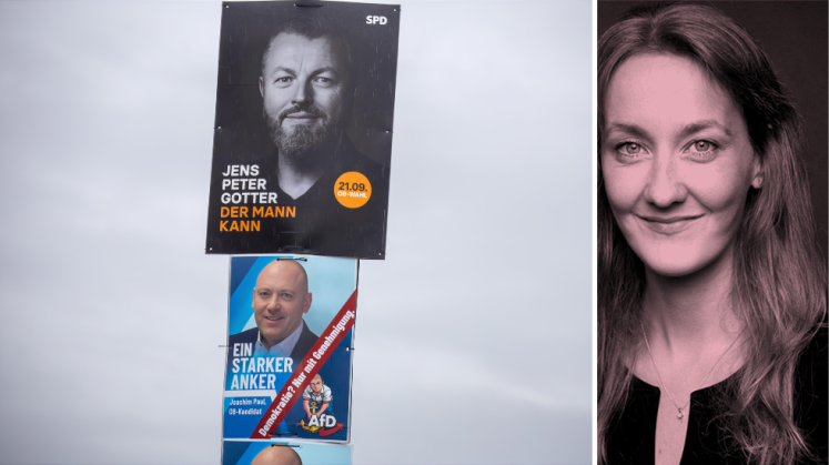 Wahlplakate zur Oberbürgermeisterwahl in Ludwigshafen / picture alliance / CHROMORANGE | Udo Herrmann