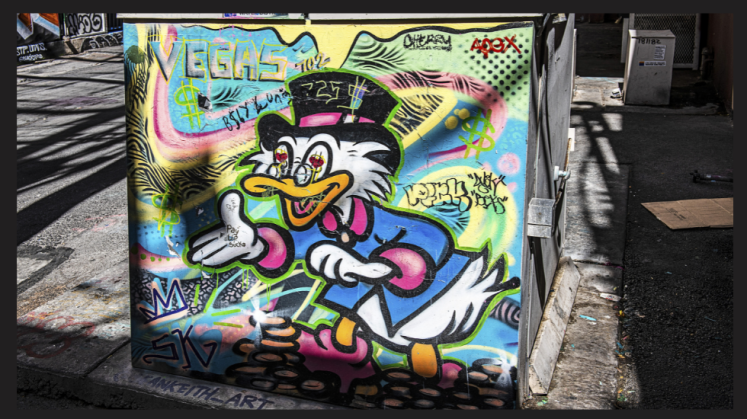 Dagobert Duck als Graffiti in Las Vegas, Nevada