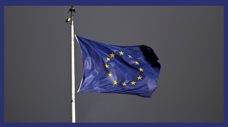 EU-Flaggen wehen vor dem EU-Parlament in Straßburg