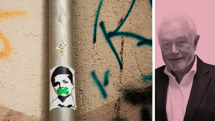 Ein Kind, dem der Mund zugeklebt wurde, aufgenommen in Berlin im Bezirk Friedrichshain im Juni 2011