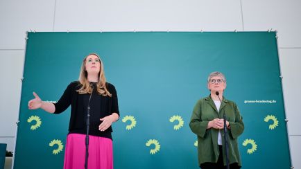 die Grünen-Fraktionsvorsitzenden Katharina Dröge (l.) und Britta Haßelmann