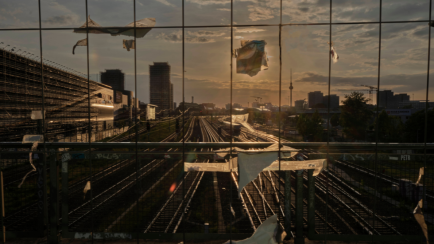 Blick von der Warschauer Brücke auf Berlin