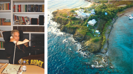 Jeffrey Epstein (r), Epsteins Privatinsel Little St. James