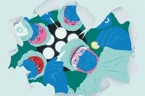 Ärzte operieren an Deutschland-Ausriss