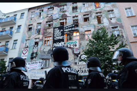 Besetzte Wohnungen in der Rigaer Straße in Berlin