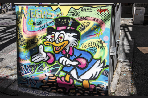 Dagobert Duck als Graffiti in Las Vegas, Nevada