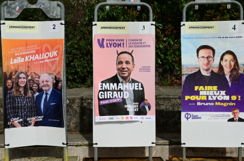 Poster der Hauptkandidaten für die Kommunalwahlen