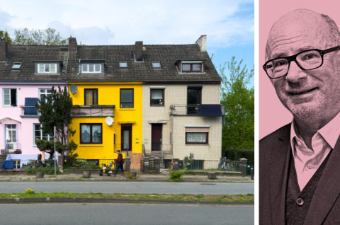 Mehrere bunte Reihenhäuser