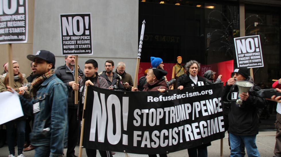 Proteste gegen Donald Trump vor dem Trump-Tower in New York, USA