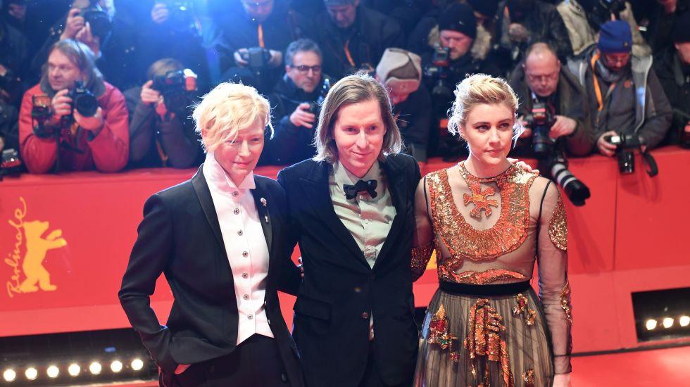 Tilda Swinton, Wes Anderson und Greta Gerwig bei der Premiere des Film "Isle of dogs"