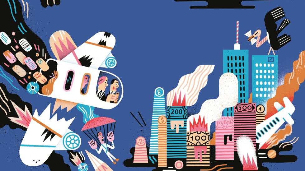 Illustration Deutsche Bank Flugzeugabsturz