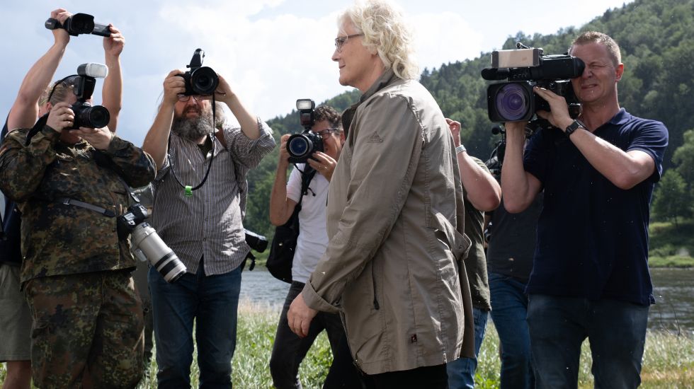 Christine Lambrecht und Journalisten