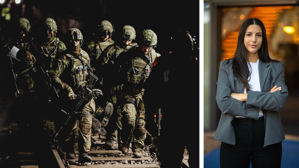 Soldaten laufen in einem U-Bahnhof, aufgenommen im Rahmen der Bundeswehr-Übung Operation „Bollwerk Baerlin“